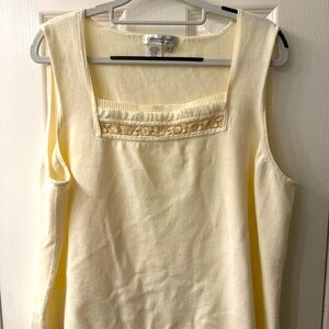 Women’s 3X Coldwater Creek sleeveless pleated chiffon sweater vest Never Worn